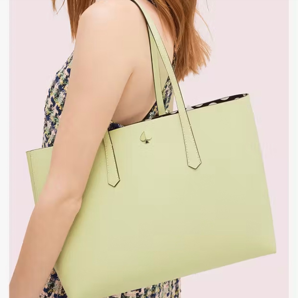 NWT Kate Spade Molly Bikini Dot Pop Large Tote in Lemonsorbe